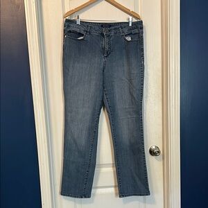 Blue Straight Leg Jeans Classic Style